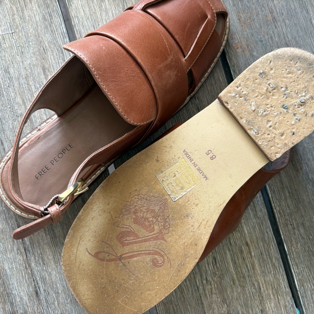 Free People Libby Fisher Leather Flats 8.5 - Picture 7 of 9